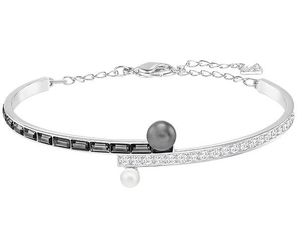 Swarovski Swarovski Growth Bangle, Multi-colored, Rhodium Plating Dark Multi Rhodium-plated