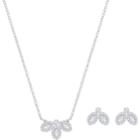 Swarovski Baron Set, White, Rhodium Plating