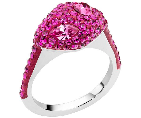 Swarovski Swarovski Moselle Stacking Ring, Palladium Plating Pink Rhodium-plated