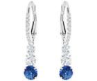 Swarovski Swarovski Attract Trilogy Round Pierced Earrings, Blue, Rhodium Plating Blue Rhodium-plated