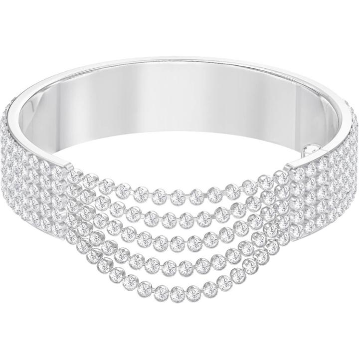 Swarovski Fit Bangle, White, Stainless Steel
