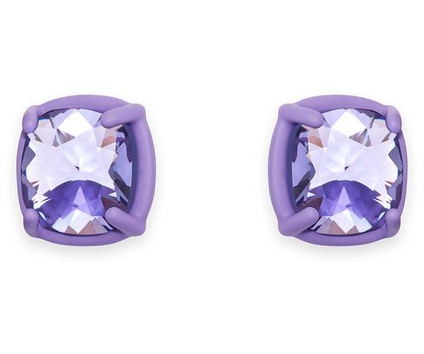 Swarovski Swarovski Jewel-y Mchue-y Small Pierced Earrings, Purple Matt Varnish Violet Rhodium-plated
