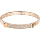 Swarovski Distinct Narrow Bangle, White, Rose Gold Plating