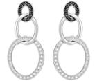 Swarovski Swarovski Greeting Ring Pierced Earrings, Black, Rhodium Plating Black Rhodium-plated
