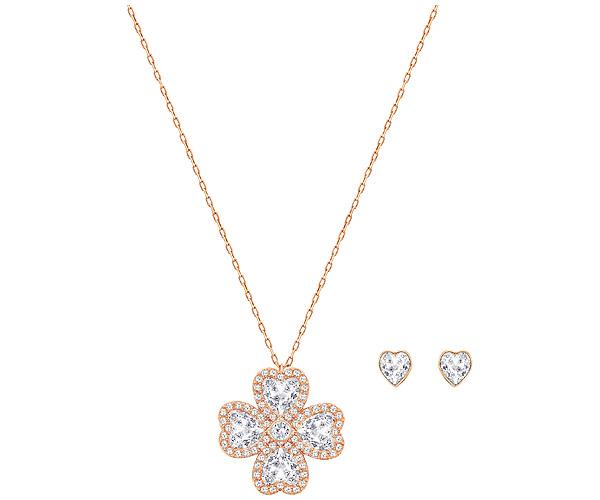 Swarovski Swarovski Deary Set, White, Rose Gold Plating White Rose Gold-plated
