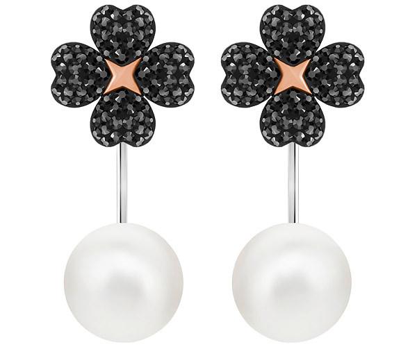 Swarovski Swarovski Latisha Pierced Earring Jackets, Black, Mixed Plating Teal