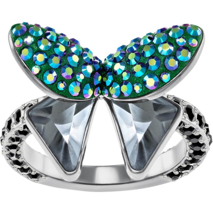 Swarovski Magnetized Motif Ring, Multi-colored, Black Ruthenium Plating