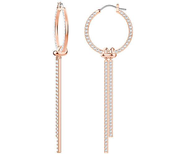 Swarovski Swarovski Lifelong Hoop Pierced Earrings, White, Rose Gold Plating White Rose Gold-plated