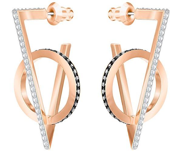 Swarovski Swarovski Hero Pierced Earrings, Multi-colored, Rose Gold Plating Gray Rose Gold-plated
