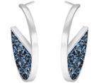 Swarovski Swarovski Crystaldust Hoop Pierced Earrings, Blue White Rhodium-plated