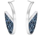 Swarovski Swarovski Crystaldust Hoop Pierced Earrings, Blue White Rhodium-plated