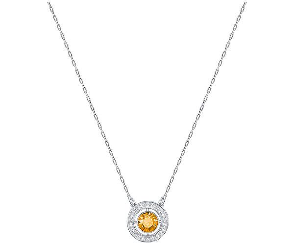 Swarovski Swarovski Forever Birthstone Necklace, November, Orange, Rhodium Plating Orange Rhodium-plated