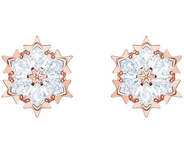 Swarovski Swarovski Magic Pierced Earrings, White, Rose Gold Plating White Rose Gold-plated