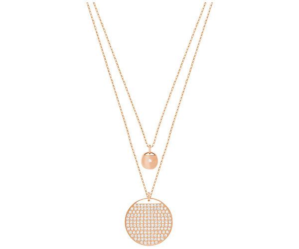 Swarovski Swarovski Ginger Layered Pendant, White, Rose Gold Plating White Rose Gold-plated