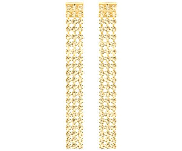 Swarovski Swarovski Fit Long Pierced Earrings, Golden, Gold Plating Brown Gold-plated