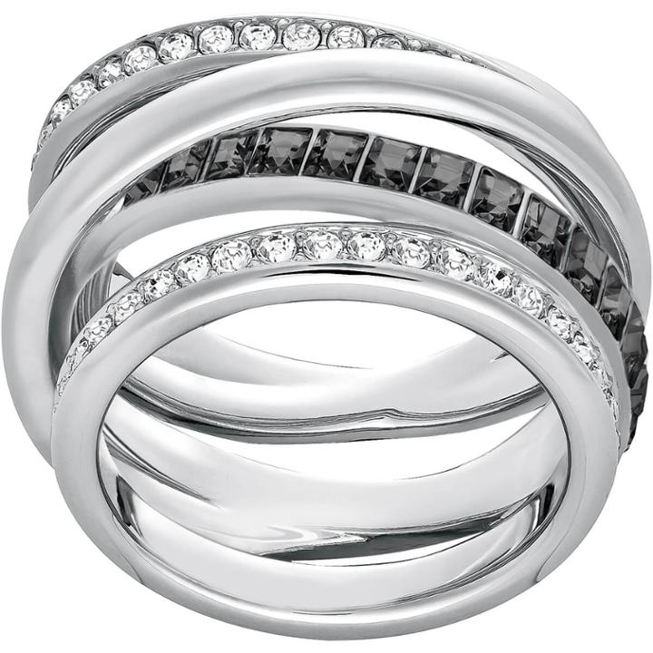 Swarovski Dynamic Ring, Gray, Rhodium Plating