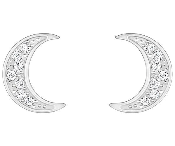 Swarovski Swarovski Crystal Wishes Moon Pierced Earrings, White, Rhodium Plating White Rhodium-plated