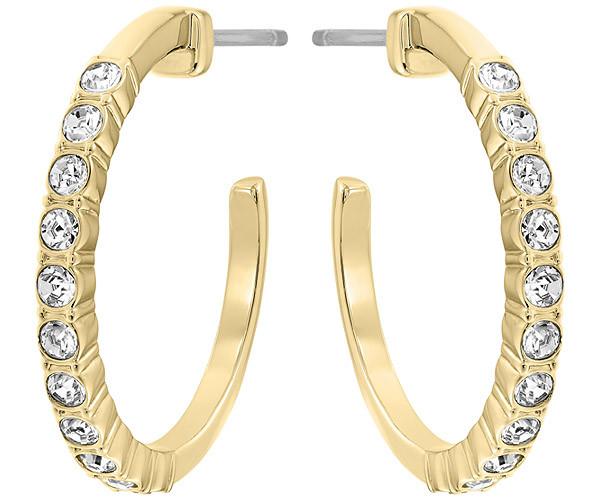 Swarovski Swarovski Recreation Hoop Pierced Earrings White Gold-plated