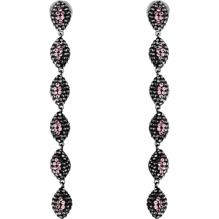 Swarovski Moselle Drop Pierced Earrings, Gray, Ruthenium Plating