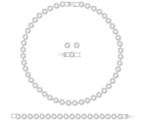 Swarovski Swarovski Angelic All-around Set, White, Rhodium Plating White Rhodium-plated