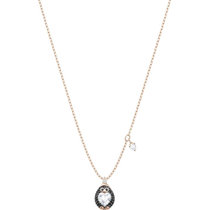 Swarovski Little Penguin Pendant, Multi-colored, Rose Gold Plating