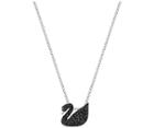 Swarovski Swarovski Iconic Swan Pendant, Small, Black, Rhodium Plating Teal Rhodium-plated