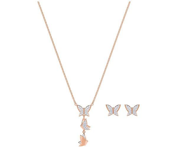 Swarovski Swarovski Lilia Set, White, Rose Gold Plating White Rose Gold-plated