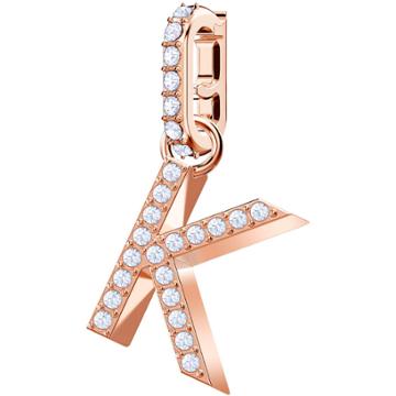 Swarovski Swarovski Remix Collection Charm K, White, Rose Gold Plating