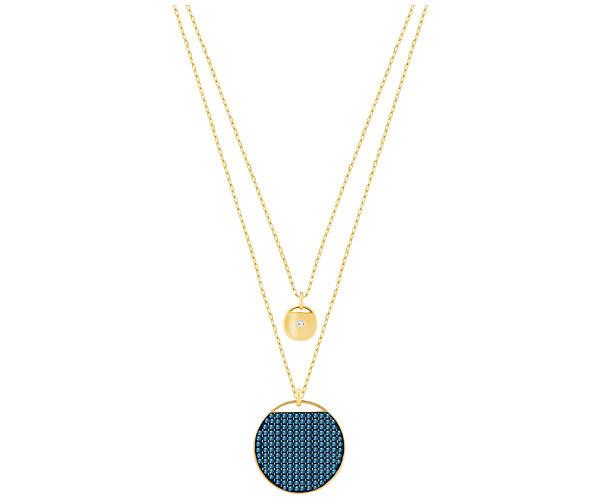 Swarovski Swarovski Ginger Layered Pendant, Blue, Gold Plating Teal Gold-plated