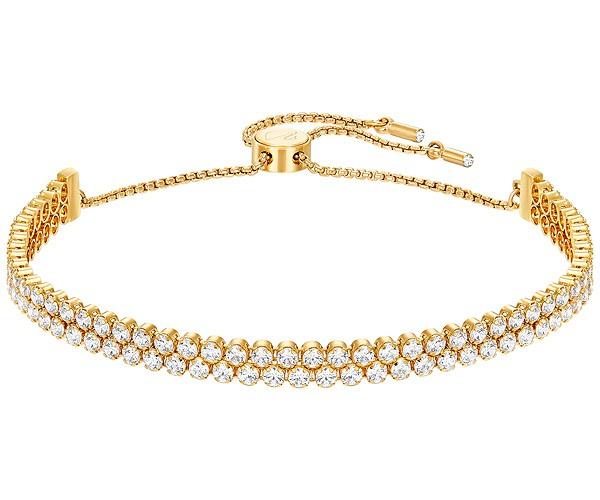 Swarovski Swarovski Subtle Double Bracelet, White, Gold Plating White Gold-plated