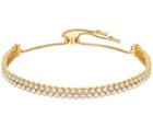 Swarovski Swarovski Subtle Double Bracelet, White, Gold Plating White Gold-plated