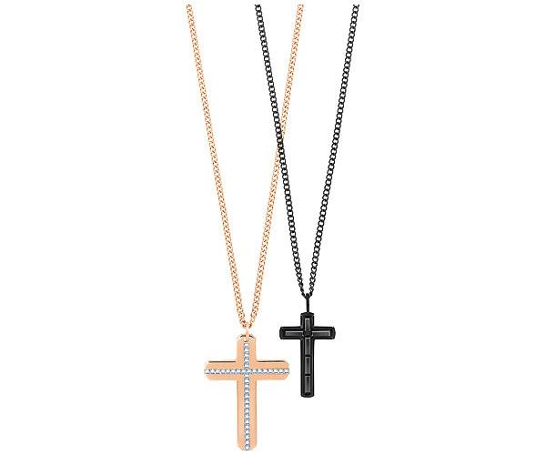Swarovski Swarovski Guard Cross Pendant, Dark-colored, Mixed Plating Teal