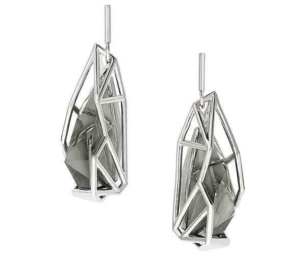 Swarovski Swarovski Atelier Swarovski By Fredrikson Stallard, Armory Drop Pierced Earrings Gray Rhodium-plated