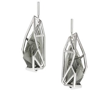 Swarovski Swarovski Atelier Swarovski By Fredrikson Stallard, Armory Drop Pierced Earrings Gray Rhodium-plated