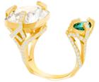 Swarovski Swarovski Haven Open Ring, Green, Gold Plating Gray Gold-plated