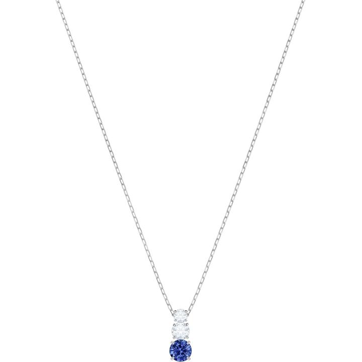 Swarovski Attract Trilogy Round Pendant, Blue, Rhodium Plating