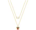 Swarovski Swarovski Humorist Lol Pendant Set, Multi-colored, Gold Plating Dark Multi Gold-plated