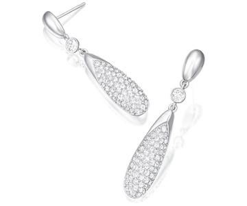 Swarovski Swarovski Downy Pierced Earrings White Rhodium-plated
