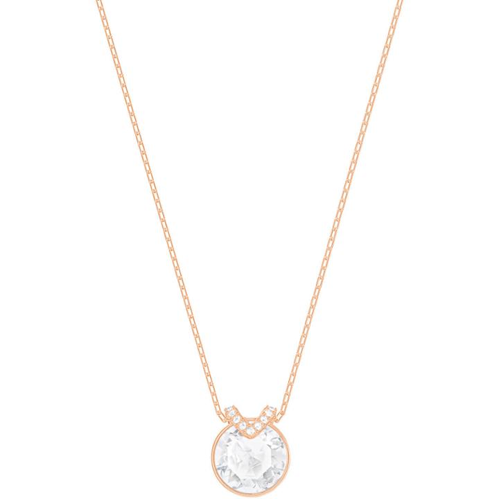 Swarovski Bella V Pendant, White, Rose Gold Plating