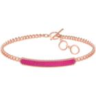 Swarovski Locket Bracelet, Pink, Rose Gold Plating