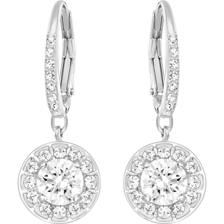 Swarovski Attract Light Pierced Earrings, White, Rhodium Plating