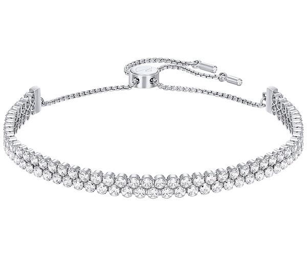 Swarovski Swarovski Subtle Double Bracelet, White, Rhodium Plating White Rhodium-plated