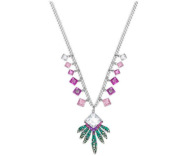 Swarovski Swarovski Gisele Necklace, Medium, Green Light Multi Rhodium-plated