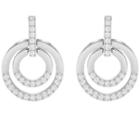 Swarovski Swarovski Circle Pierced Earrings, Medium, White, Rhodium Plating White Rhodium-plated