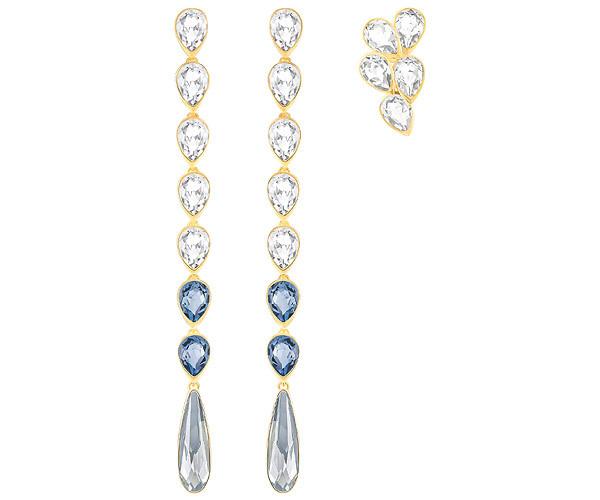 Swarovski Swarovski Gipsy Pierced Earring Set, Teal Light Multi Gold-plated