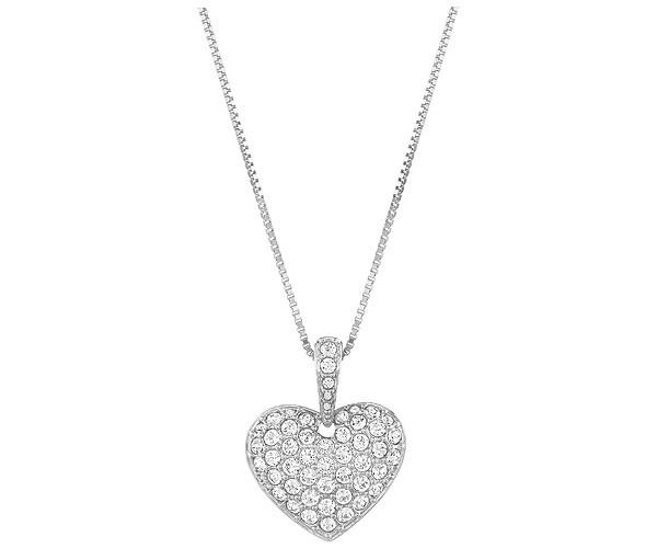 Swarovski Swarovski Puffed Heart Pendant White Rhodium-plated