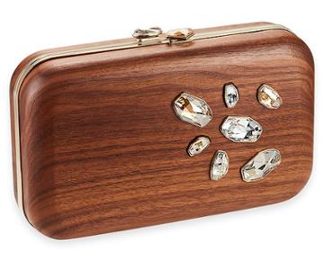 Swarovski Swarovski Wood Crystallized Espey Bag, Gold Plating Brown