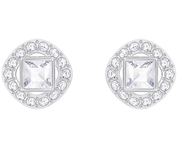 Swarovski Swarovski Angelic Square Pierced Earrings, White, Rhodium Plating White Rhodium-plated
