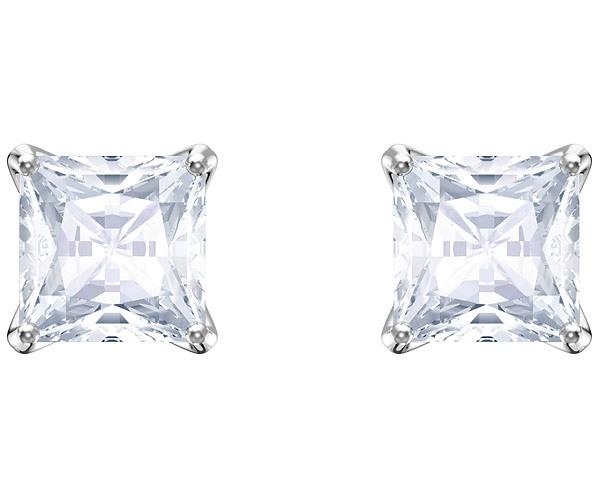 Swarovski Swarovski Attract Stud Pierced Earrings, White, Rhodium Plating White Rhodium-plated