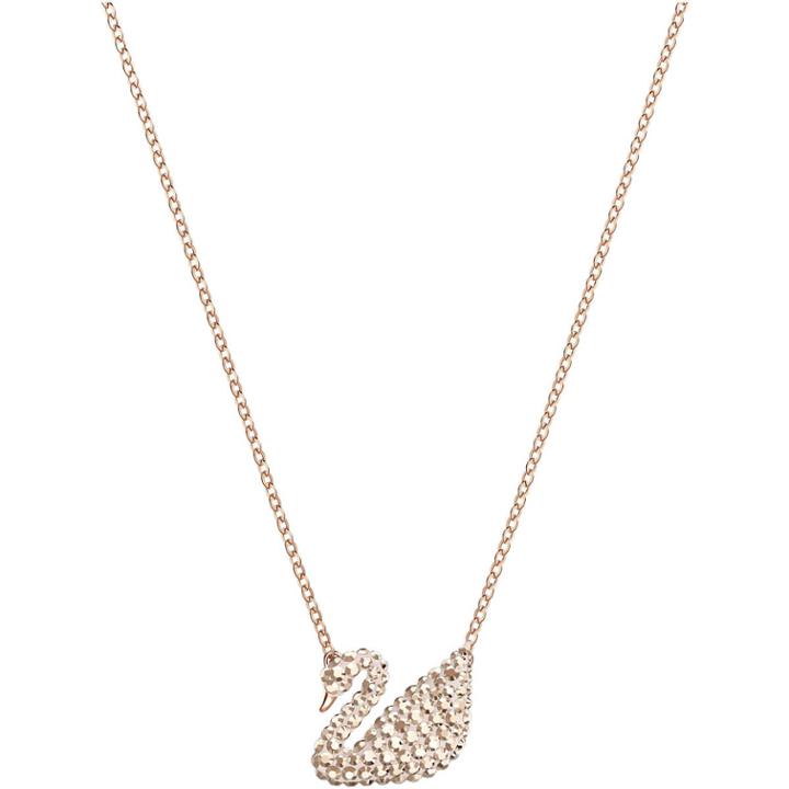 Swarovski Iconic Swan Pendant, White, Rose Gold Plating